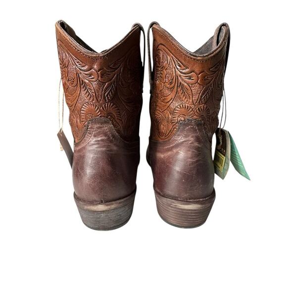 Roper NEW Dusty Tooled Ankle Snip Short Cowboy Boots Women’s Size 10 Brown - Picture 4 of 9